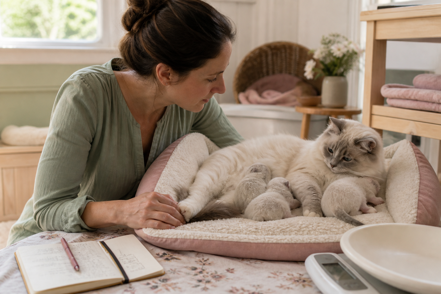 Chat gris observé avec attention dans un environnement calme