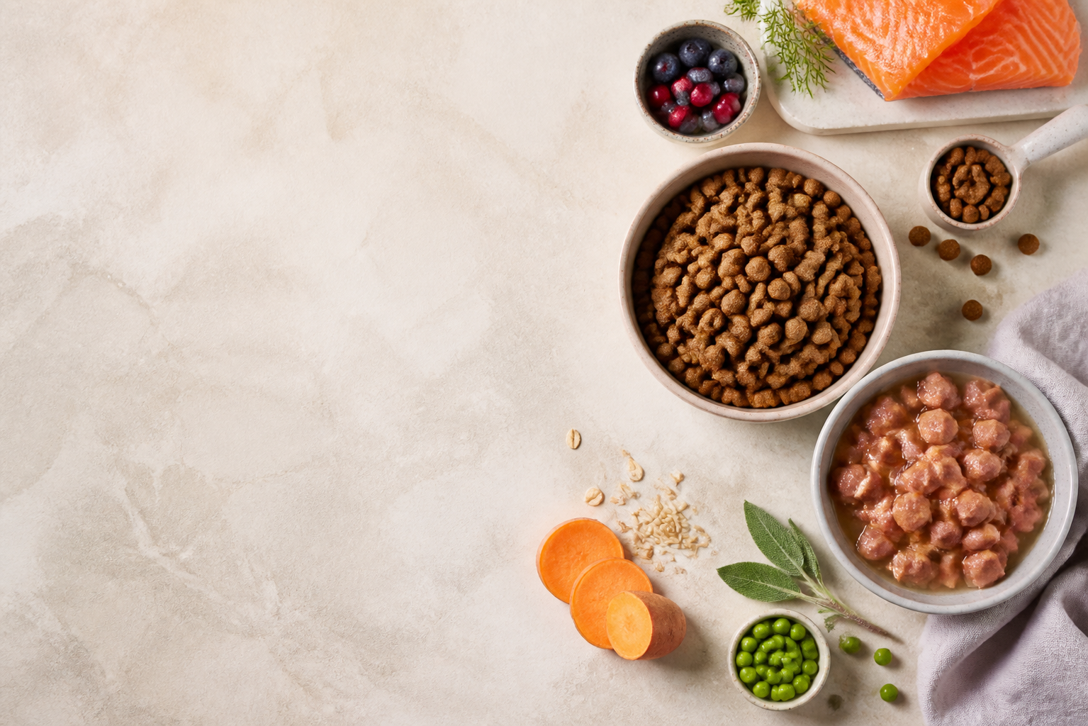 Ingrédients, croquettes et repères de nutrition animale